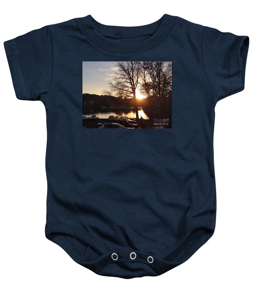 Bridge Baby Onesie featuring the photograph Late Fall at the Station by Christopher Plummer