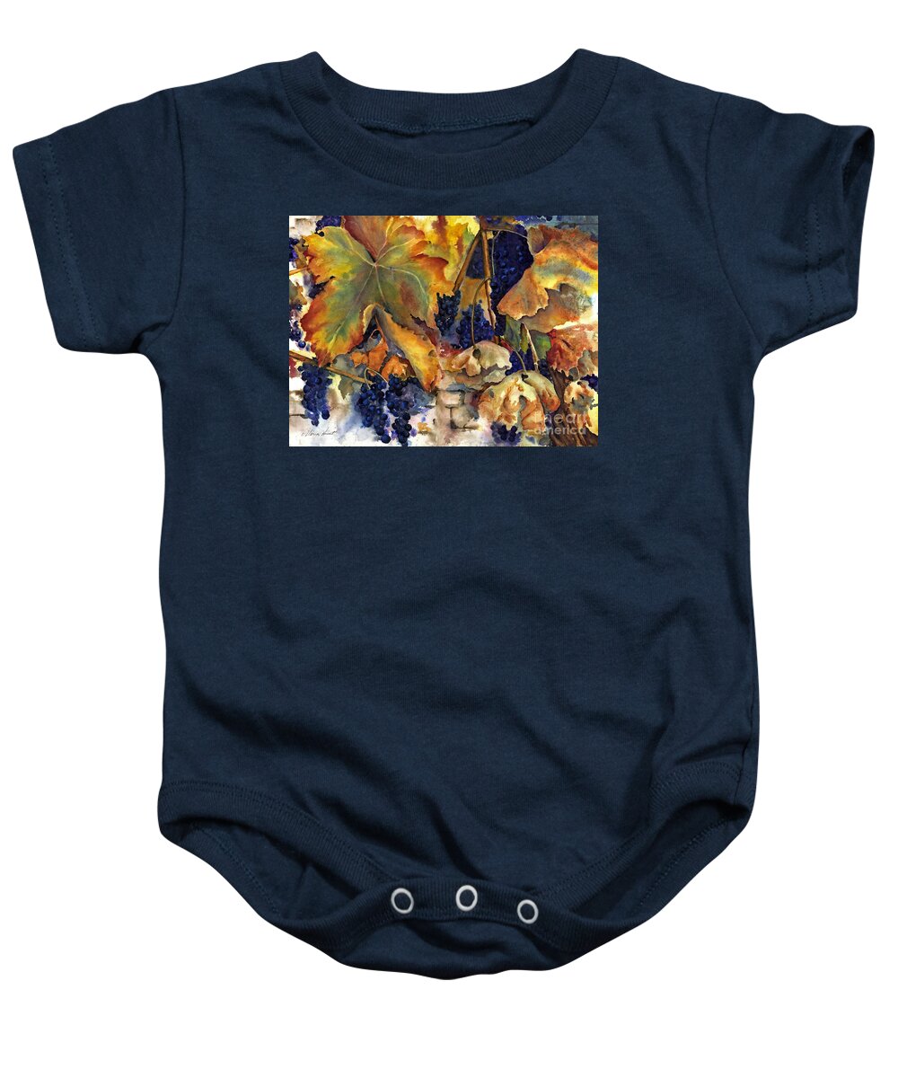 Still Life Baby Onesie featuring the painting The Magic of Autumn by Maria Hunt