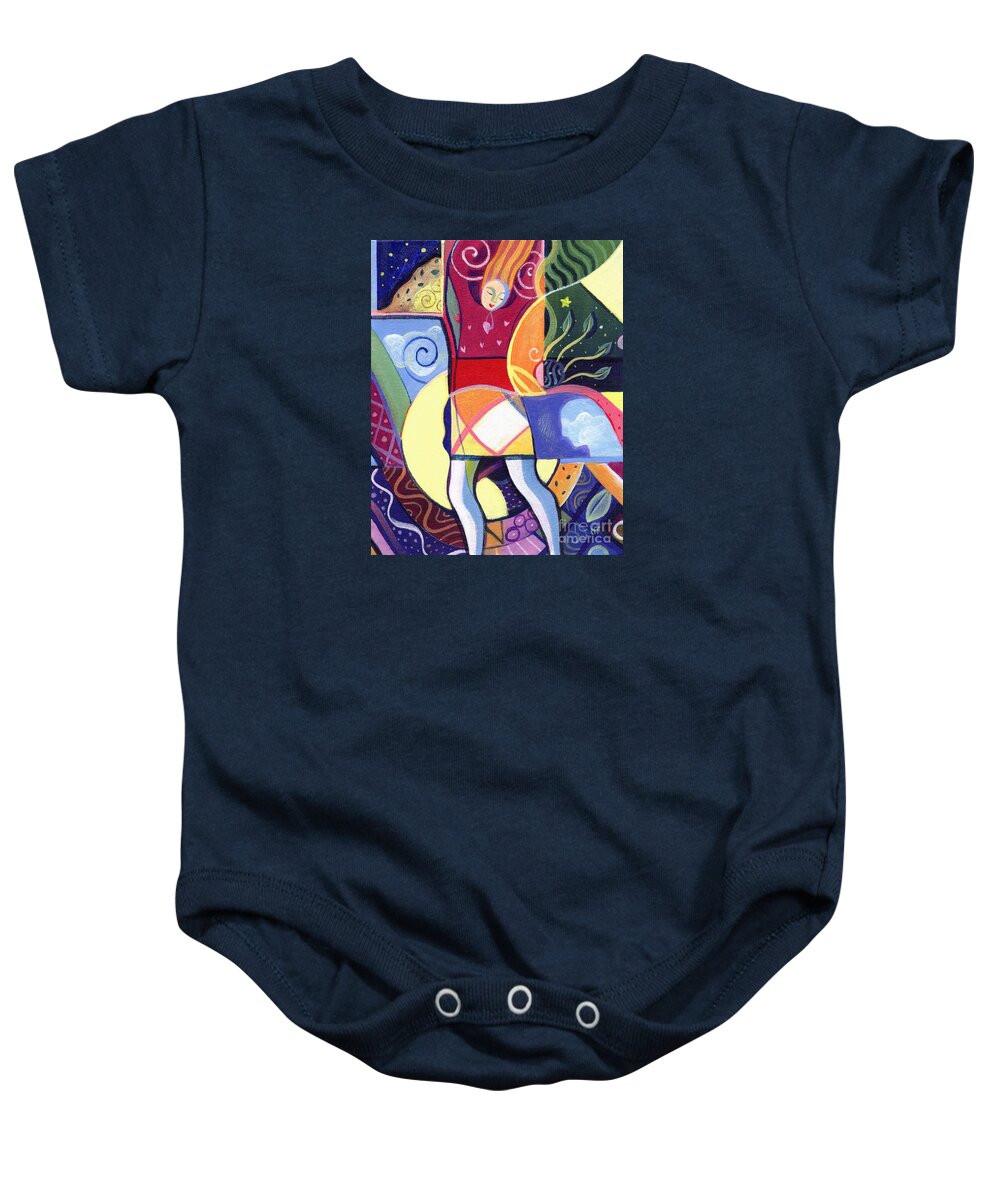 Woman Baby Onesie featuring the painting Leaping and Bouncing by Helena Tiainen