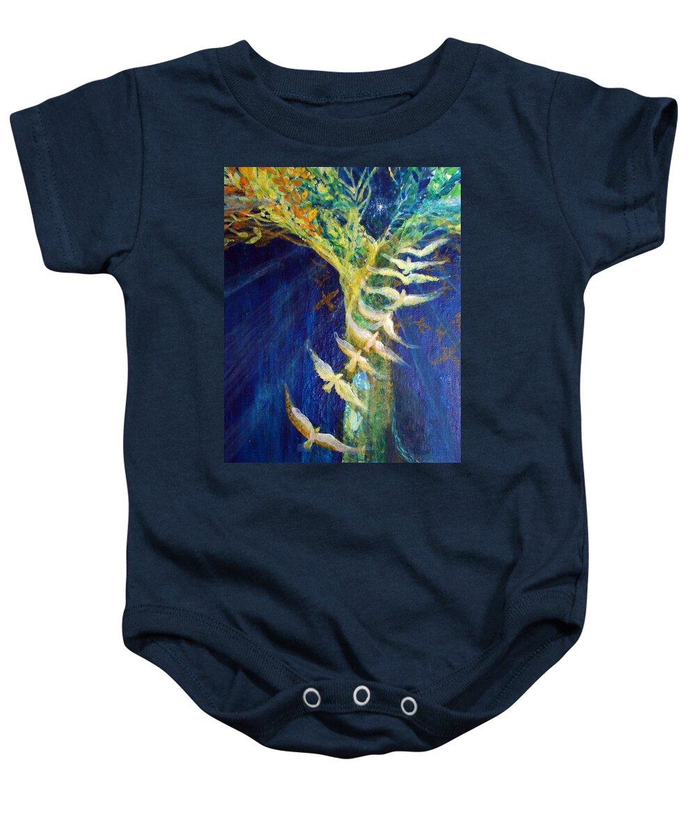 Birds Baby Onesie featuring the painting Love is A Star by Ashleigh Dyan Bayer