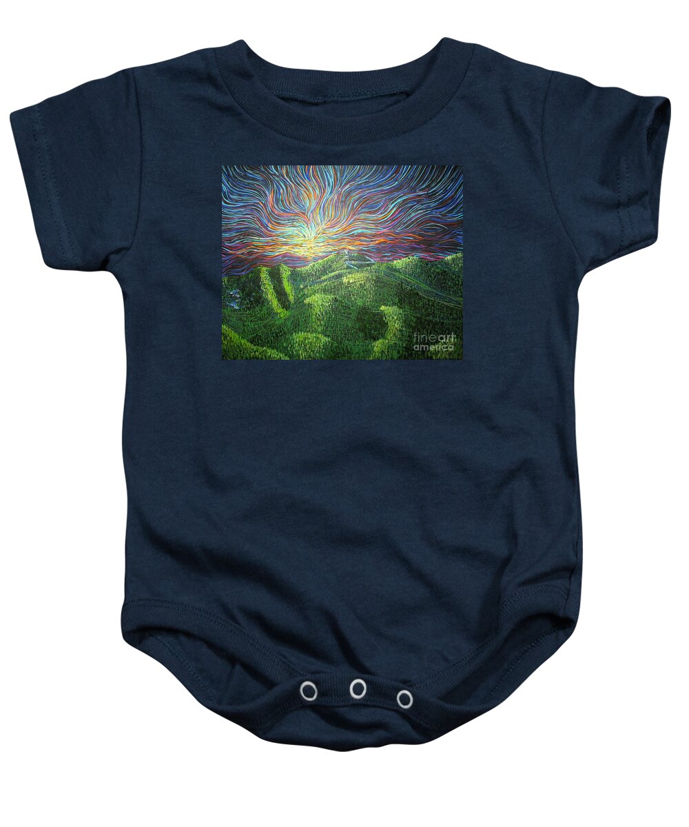 Mt. Michell Baby Onesie featuring the painting Mt. Mitchell by Stefan Duncan