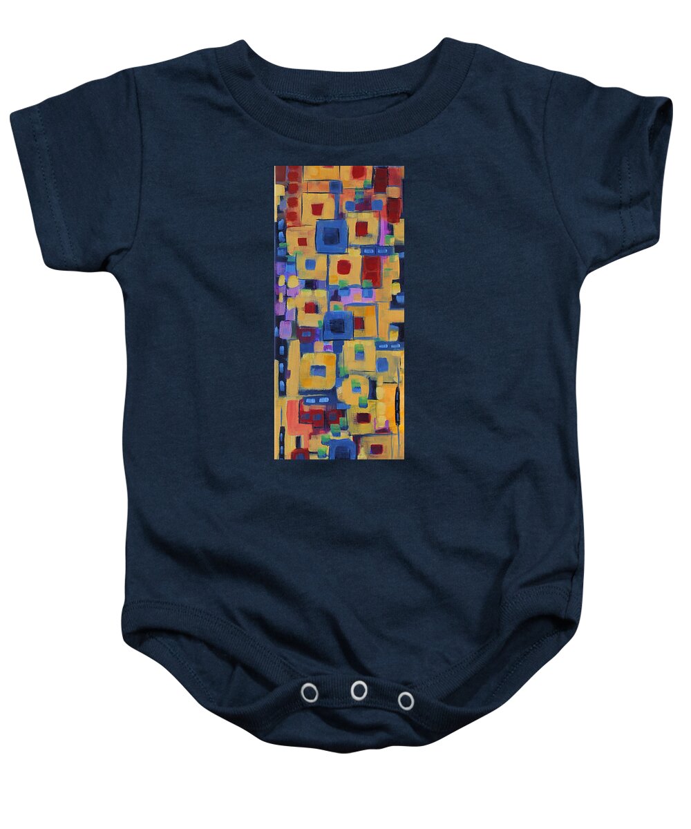 Jazz Baby Onesie featuring the painting My Jazz n Blues 1 by Holly Carmichael