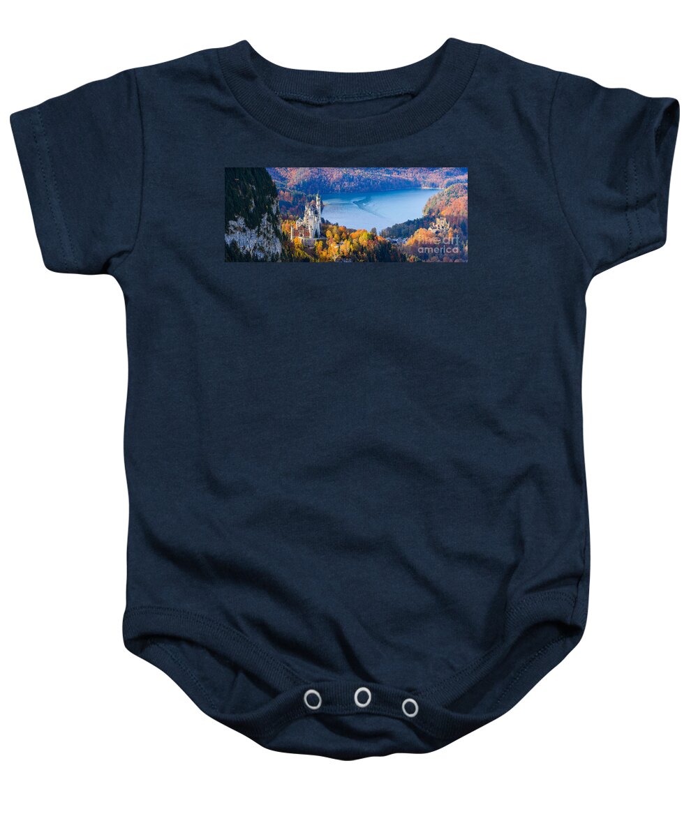Germany Baby Onesie featuring the photograph Neuschwanstein and Hohenschwangau Castle in Autumn Colours by Henk Meijer Photography