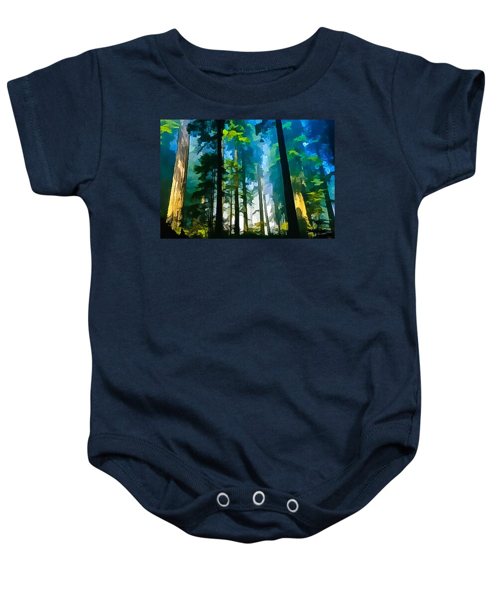 Digital Painting Baby Onesie featuring the digital art Never Never Land by Louis Dallara