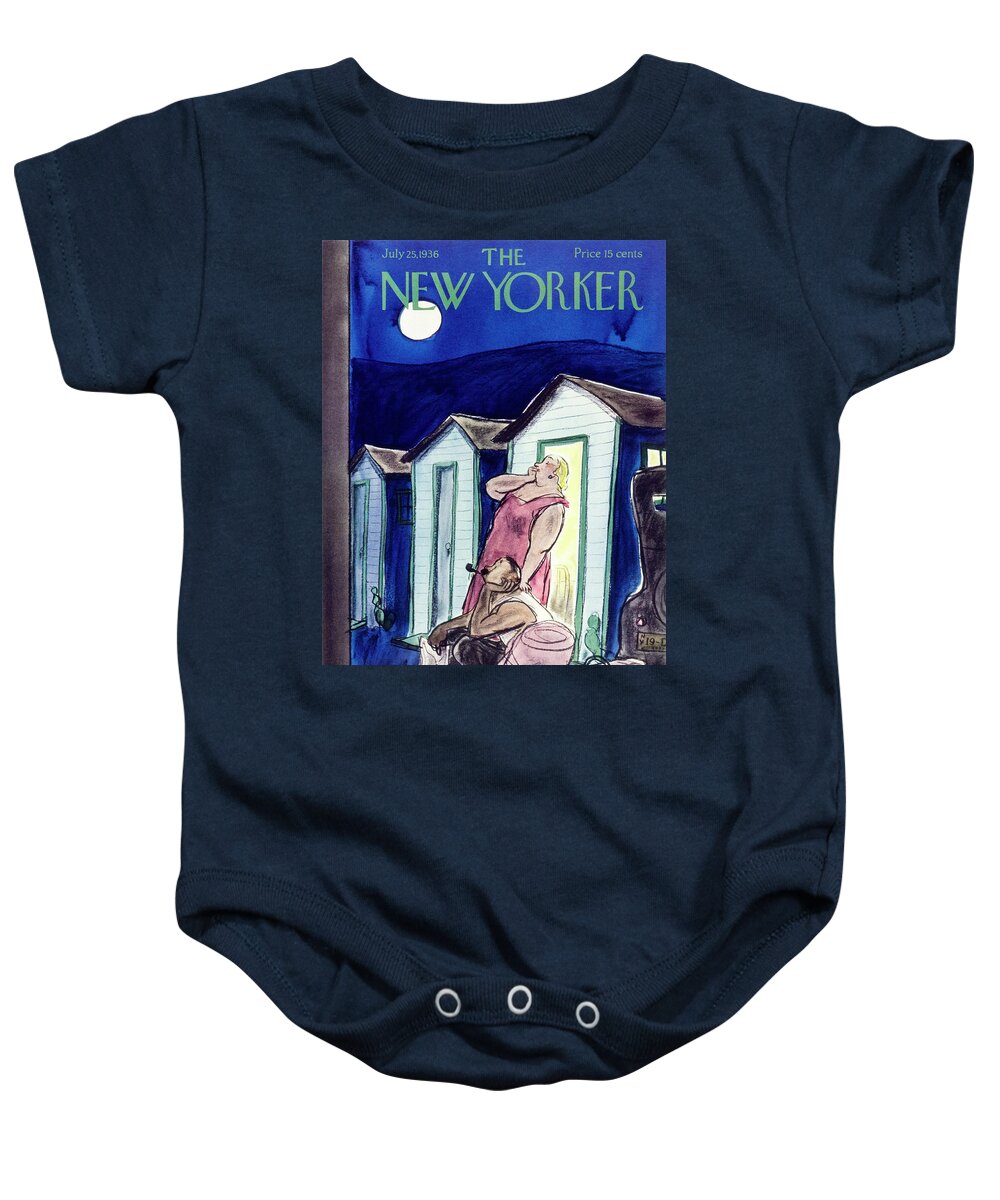Husband Baby Onesie featuring the painting New Yorker July 25 1936 by William Crawford Galbraith