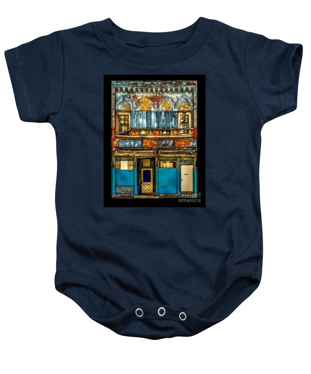 Old Baby Onesie featuring the photograph Old Building Hicksville Ohio by Michael Arend