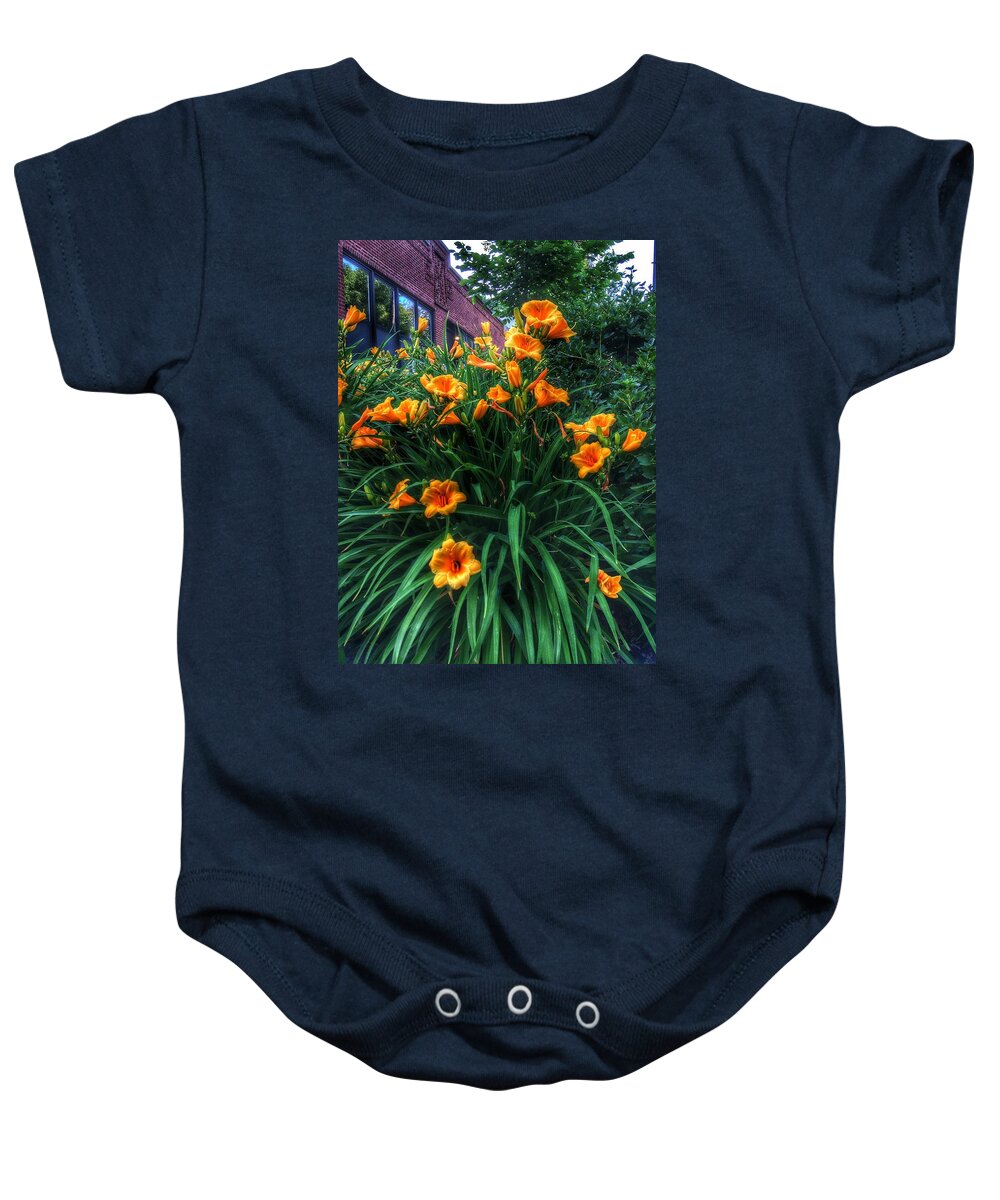 Lily Baby Onesie featuring the photograph Orange Ya Glad by Nick Heap