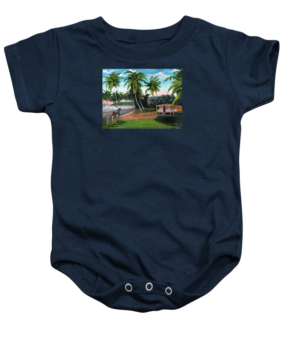 Tropical Island Painting Baby Onesie featuring the painting Paseo Por La Isla by Luis F Rodriguez
