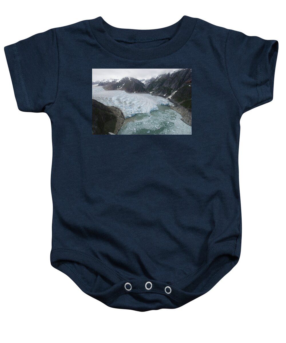 00999097 Baby Onesie featuring the photograph Receding Glacier Southeast Alaska by Flip Nicklin