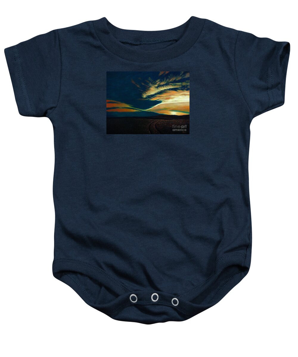 Mountain Baby Onesie featuring the painting Returning to Tuscarora Mountain by Christopher Shellhammer