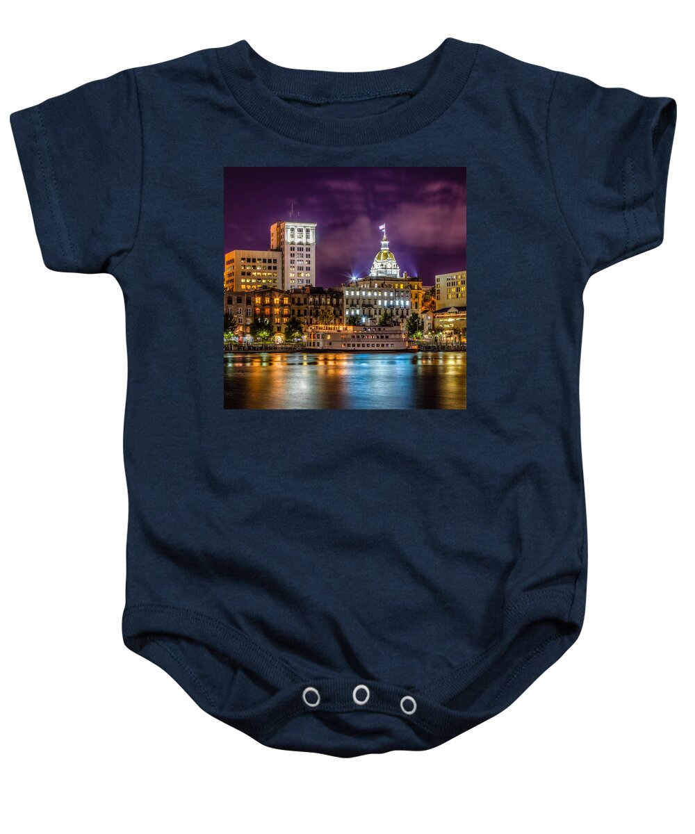 America Baby Onesie featuring the photograph Savannahs River Street by Traveler's Pics