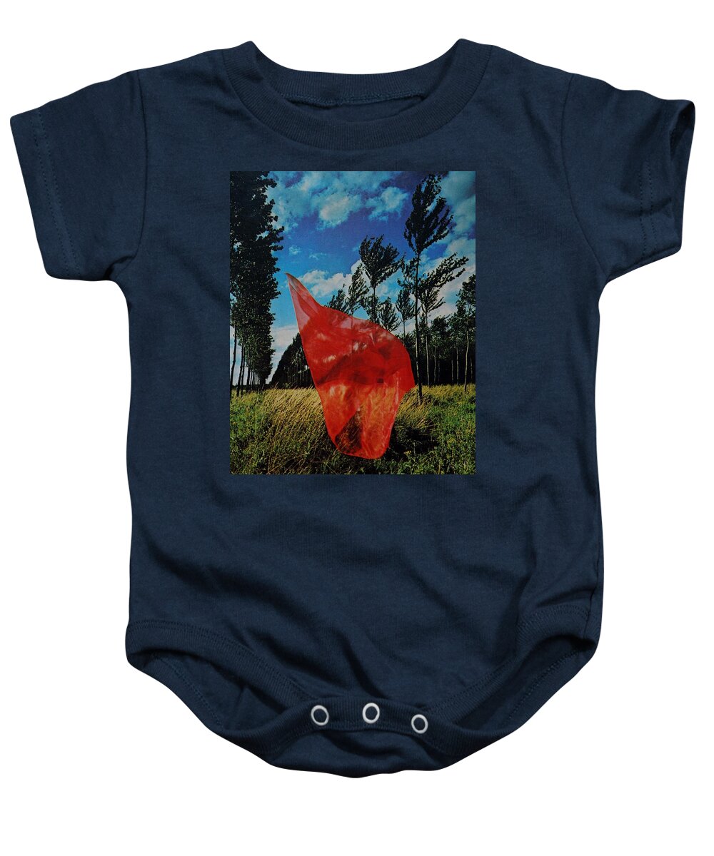 Scarf Baby Onesie featuring the photograph SCARF in the WINDS by Rob Hans