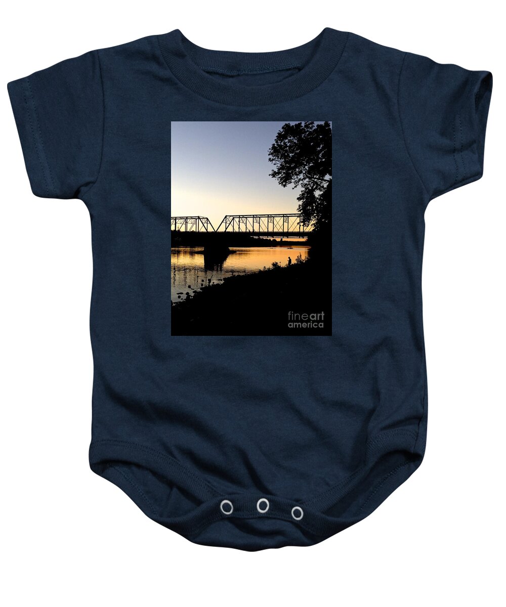 Boats Baby Onesie featuring the photograph September Sunset on the River by Christopher Plummer