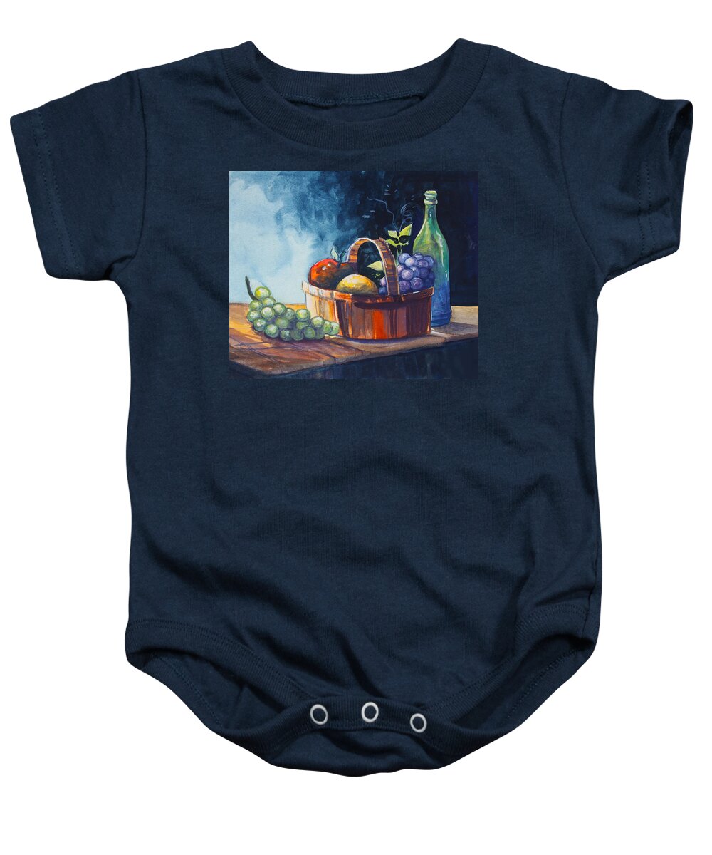 Still Life Baby Onesie featuring the painting Still Life in Watercolours by Karon Melillo DeVega