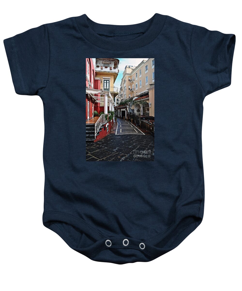 Travel Baby Onesie featuring the photograph Street of Capri by Elvis Vaughn