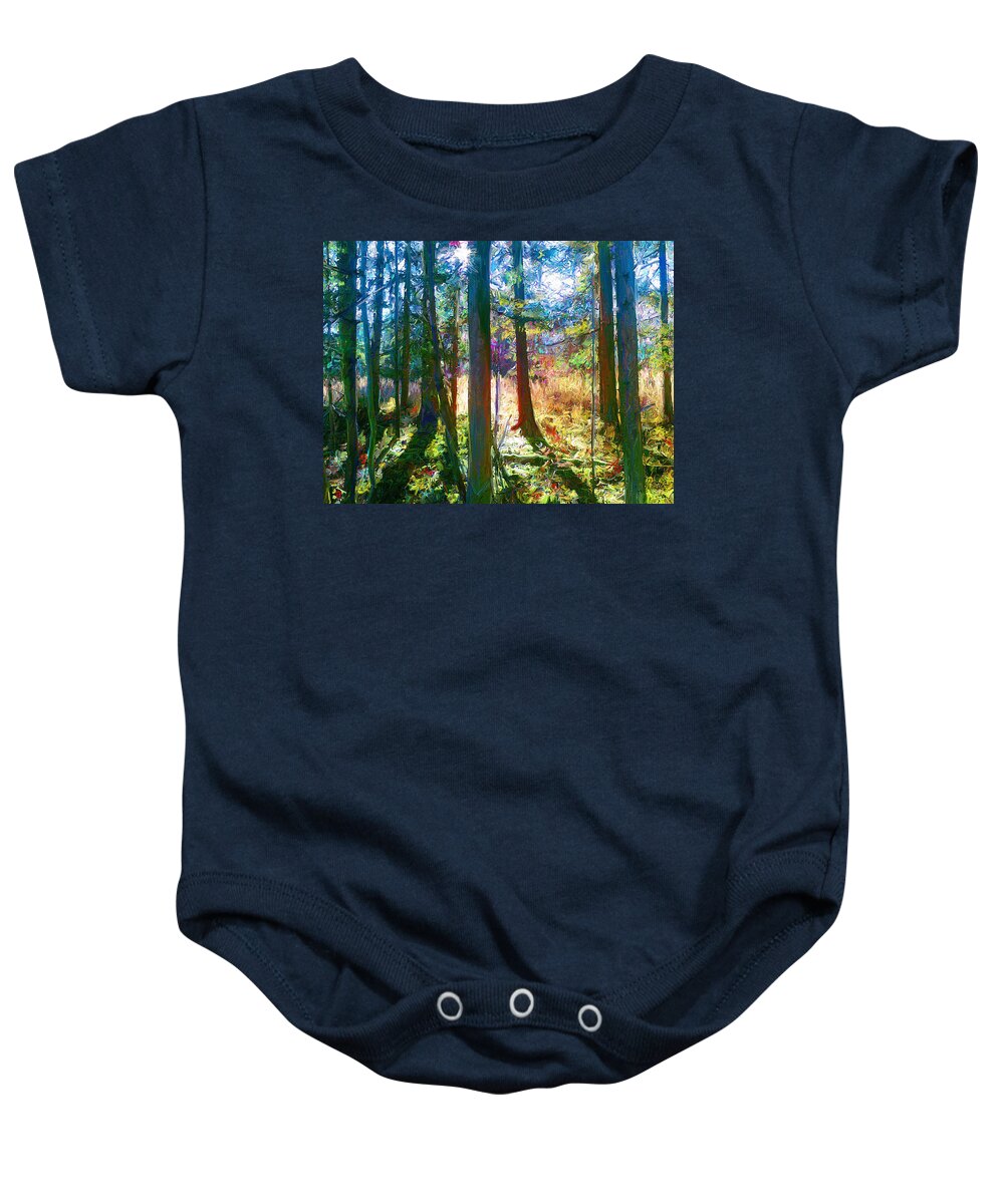 Angie Braun Baby Onesie featuring the painting Sunlight by Angie Braun