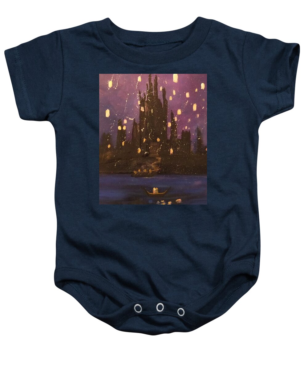 Tangled Baby Onesie featuring the painting Tangled by Lynne McQueen