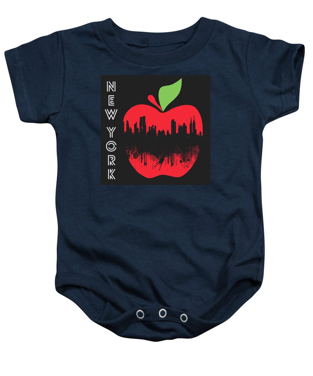United States Baby Onesie featuring the painting the Big Apple by Mark Ashkenazi