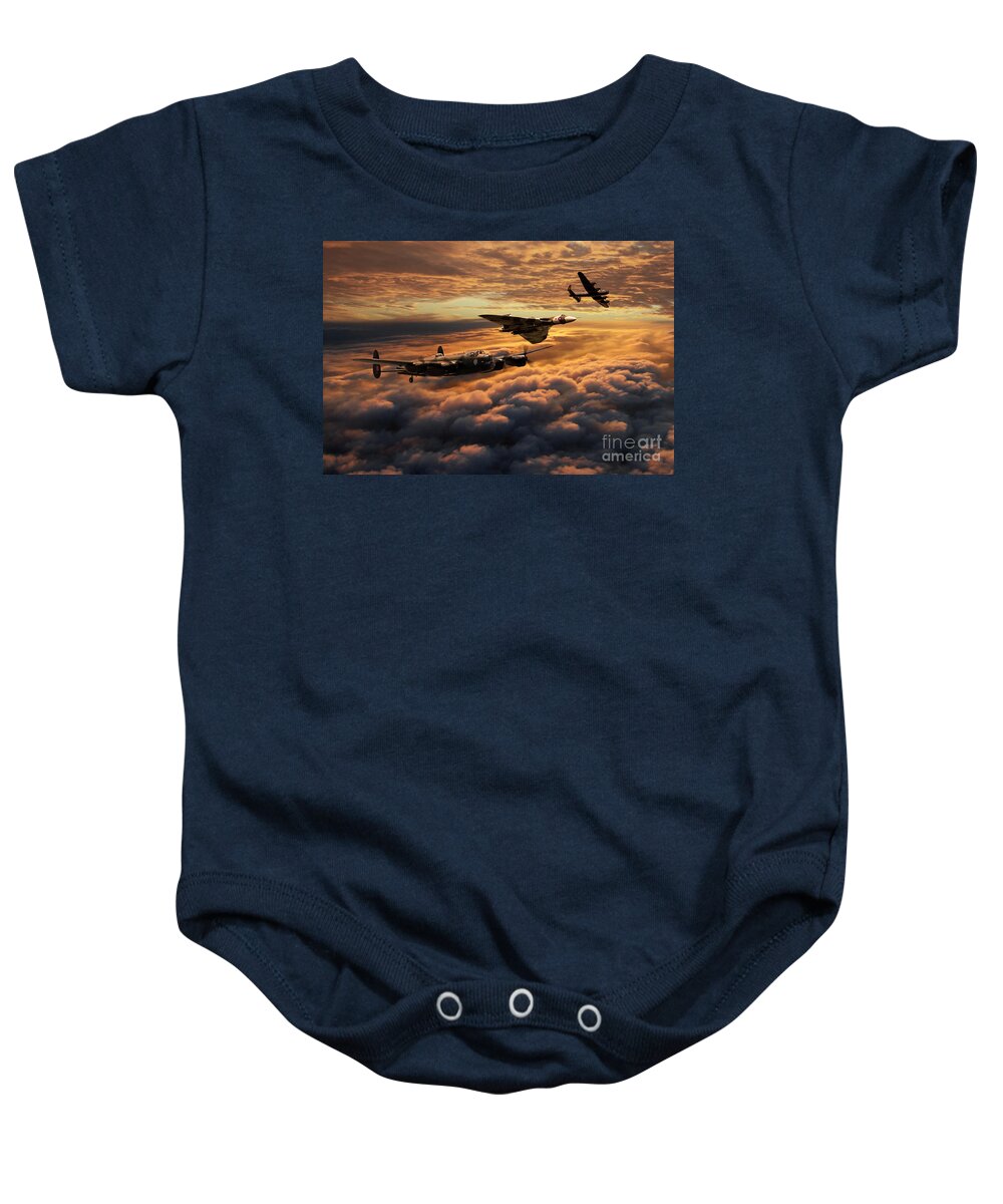 Avro Baby Onesie featuring the digital art The Bomber Age by Airpower Art