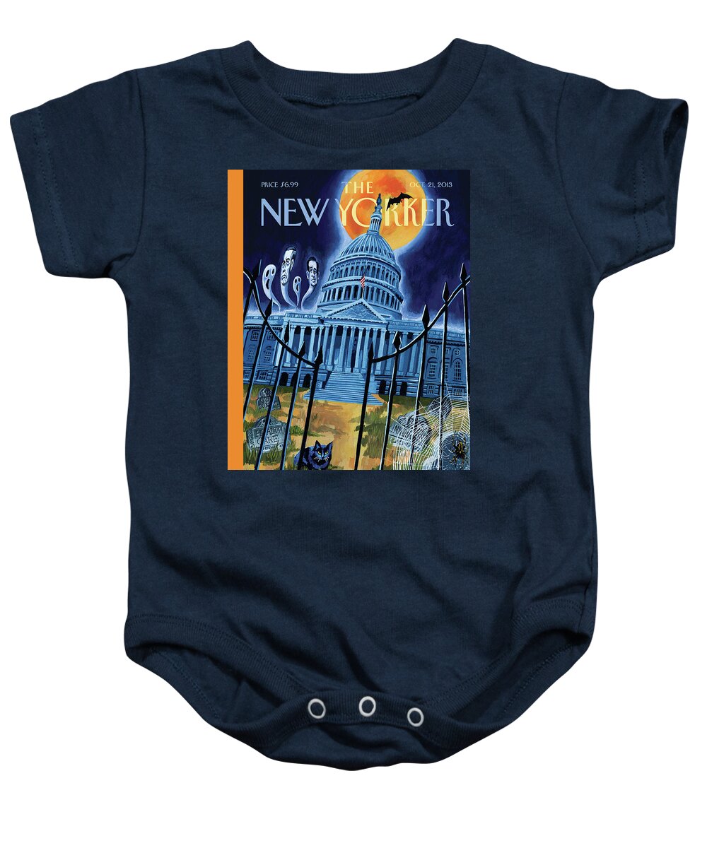 Ted Cruz Baby Onesie featuring the painting Haunted House by Mark Ulriksen