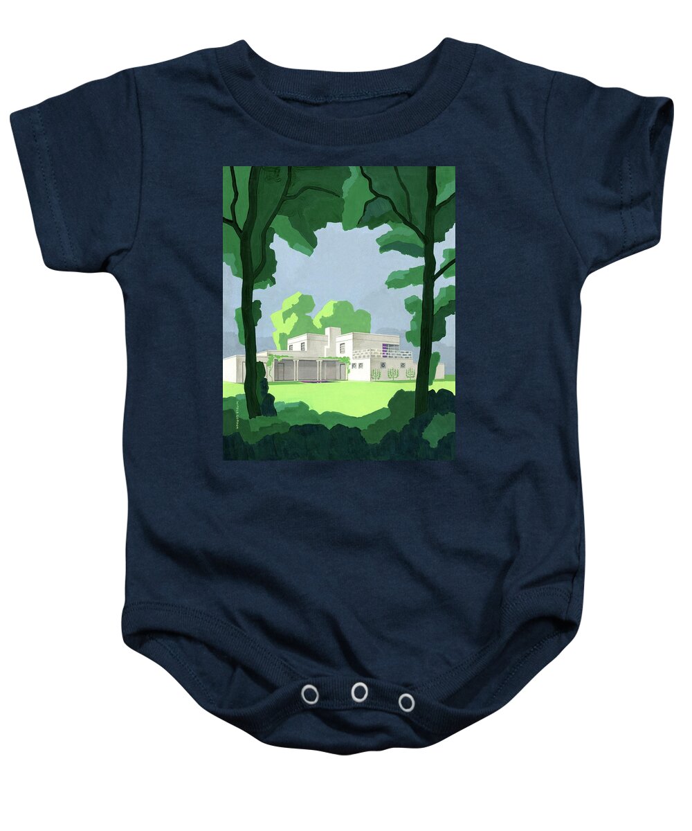 Architecture Baby Onesie featuring the digital art The Ideal House In House And Gardens by Witold Gordon