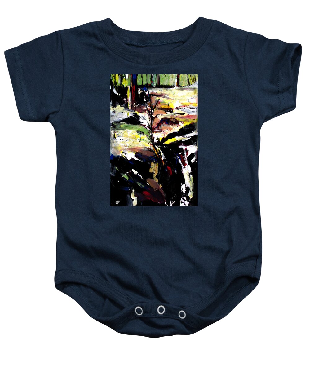 Landscape Baby Onesie featuring the painting The Path That Took Me To You by John Gholson