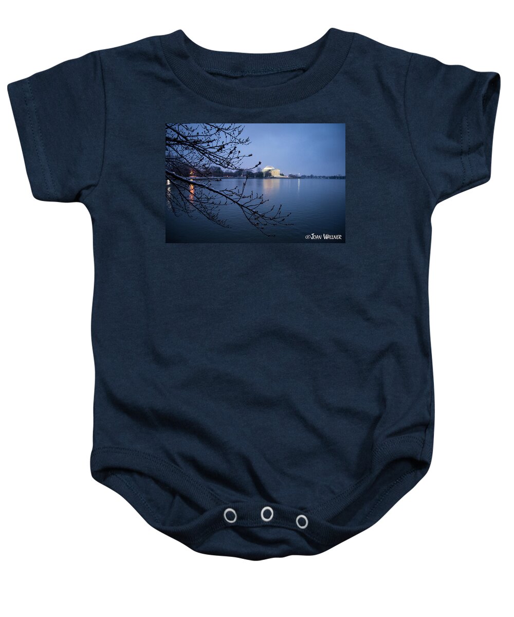 Thomas Jefferson Memorial Baby Onesie featuring the photograph Twilight Reflections by Joan Wallner