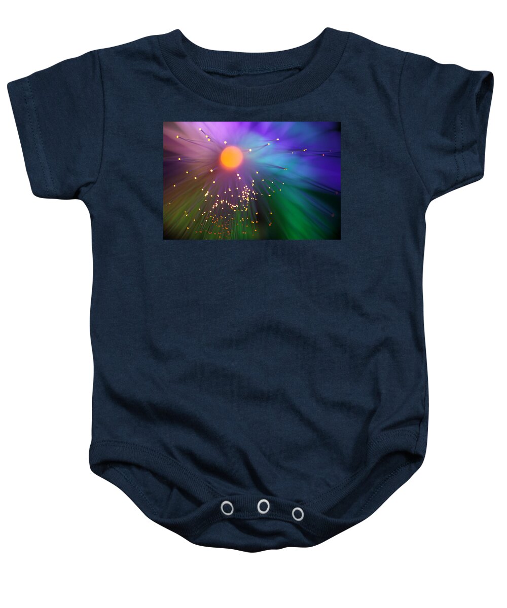 Abstract Baby Onesie featuring the photograph Waiting for the Sun by Dazzle Zazz