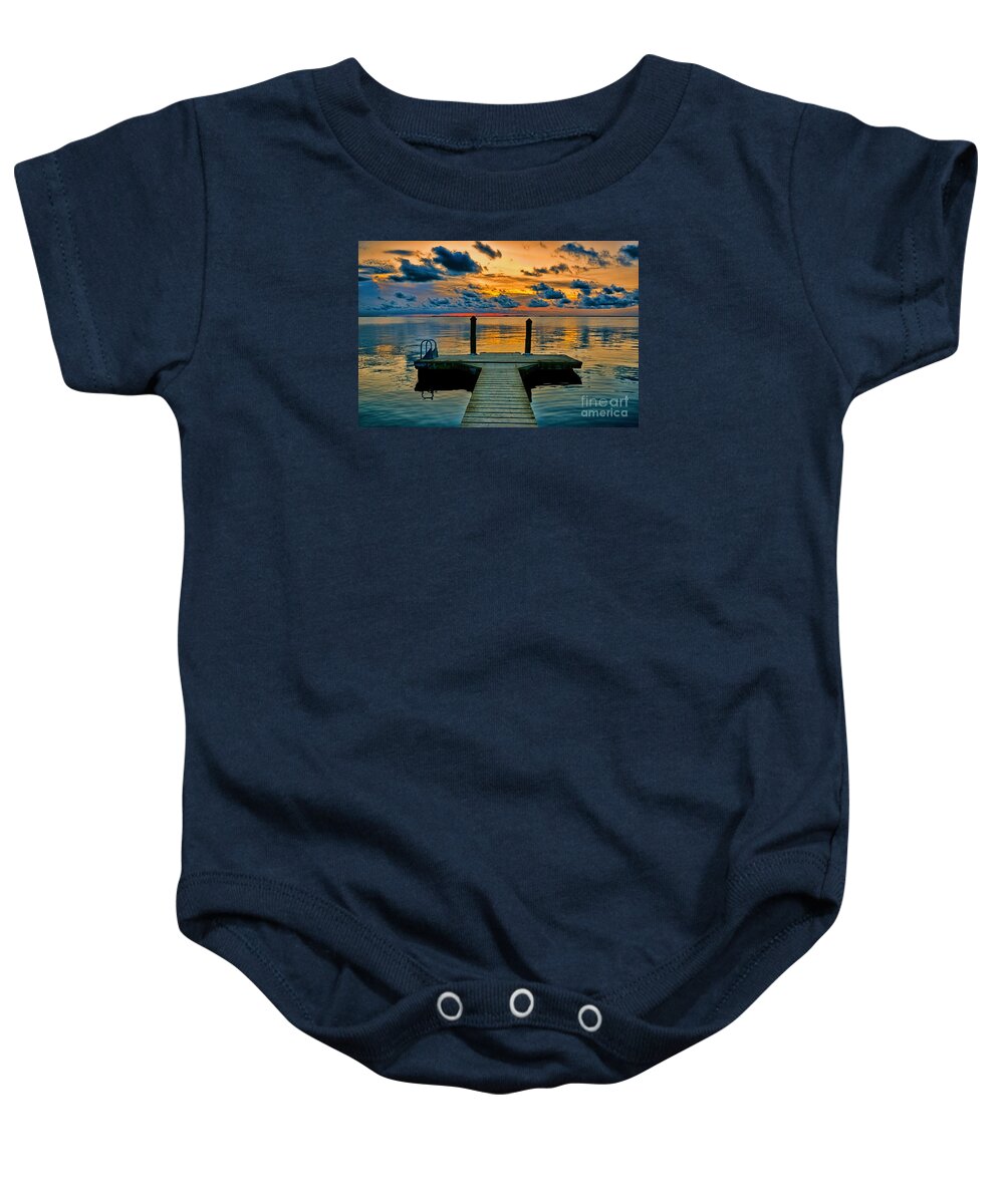 Sunset Baby Onesie featuring the photograph Walking Into The Sunset by Olga Hamilton
