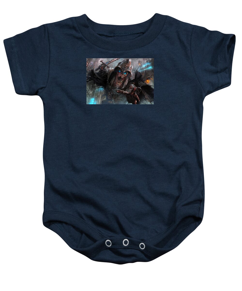Magic The Gathering Baby Onesie featuring the digital art Wight of Precinct Six by Ryan Barger
