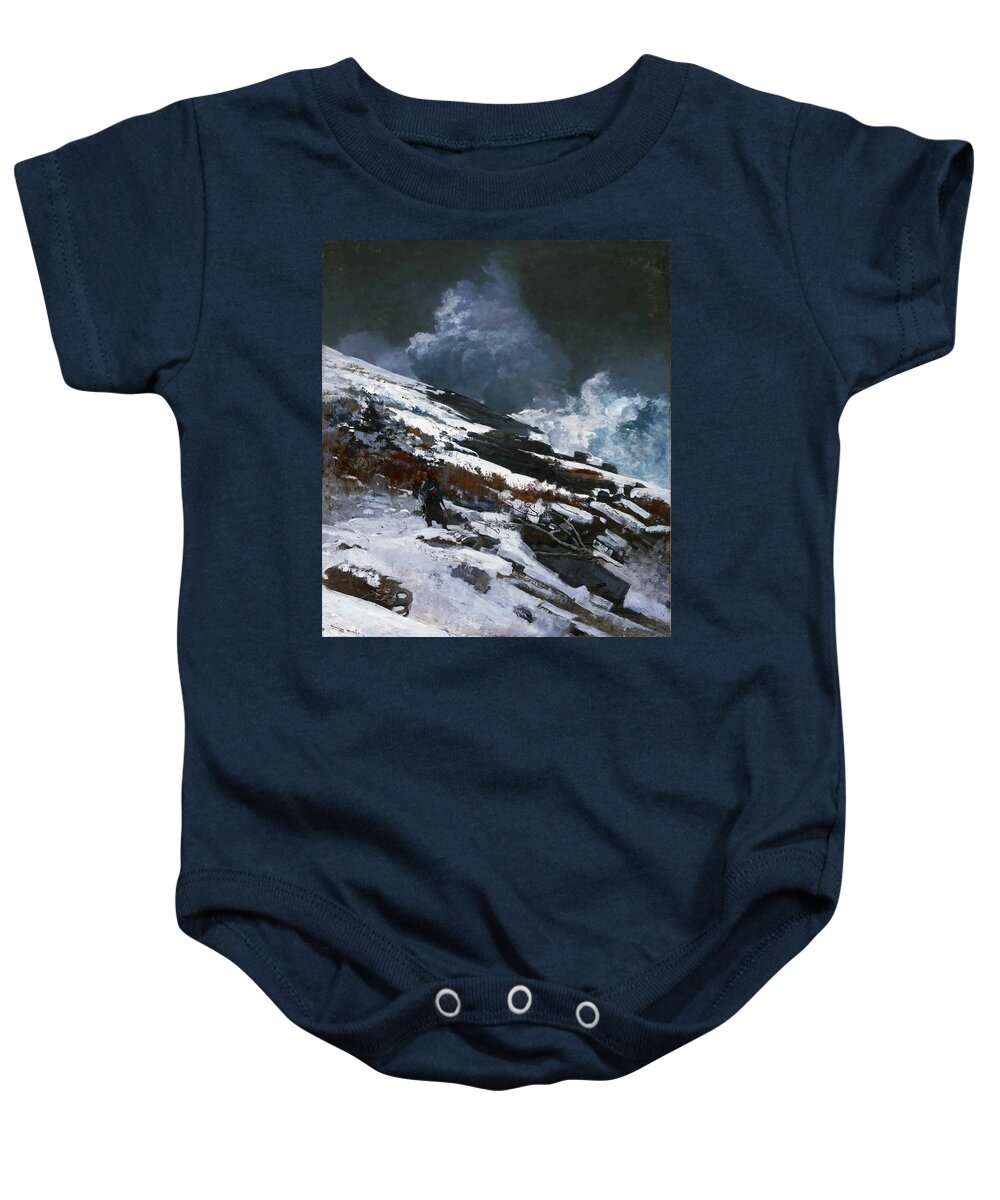 Winslow Homer Baby Onesie featuring the painting Winter Coast by Winslow Homer