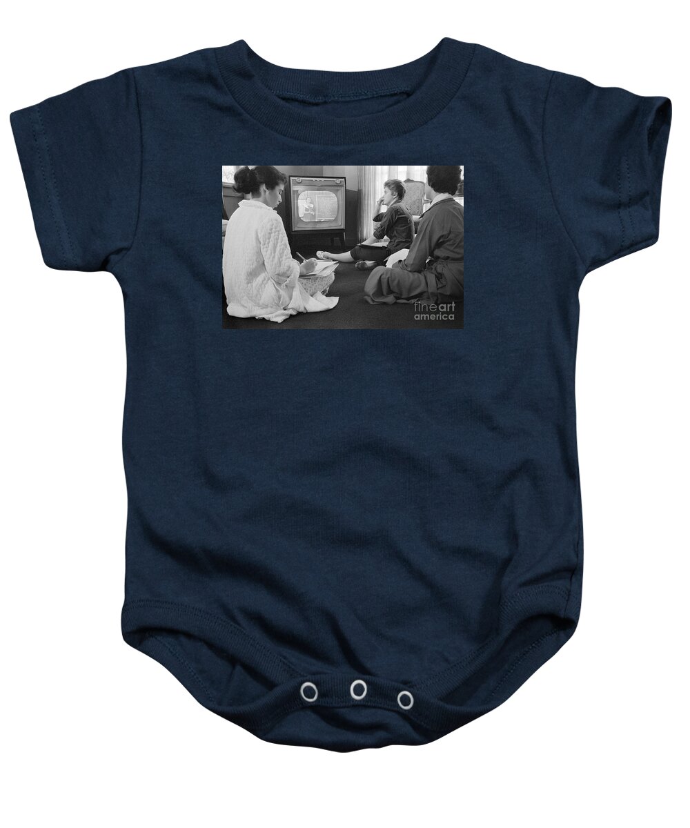 1958 Baby Onesie featuring the photograph Anti-integration, 1958 #1 by Granger