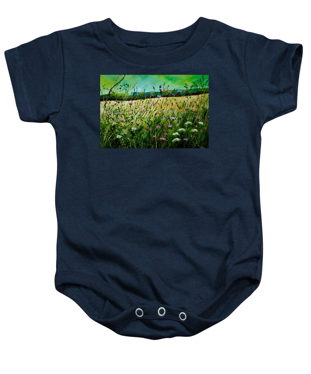 Flowers Baby Onesie featuring the painting Cornflowers #1 by Pol Ledent