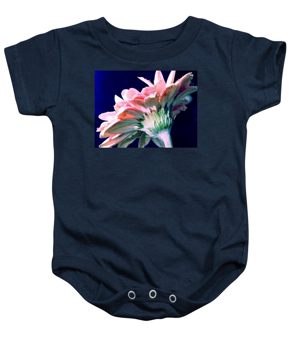 Gerbera Daisy Baby Onesie featuring the photograph Bathing In Moonlight by Rory Siegel