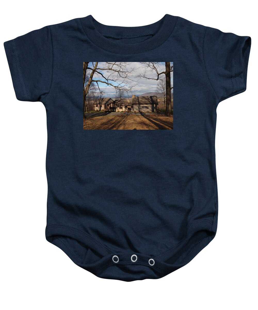 Farms Photographs Baby Onesie featuring the photograph Cabin In The Woods by Robert Margetts