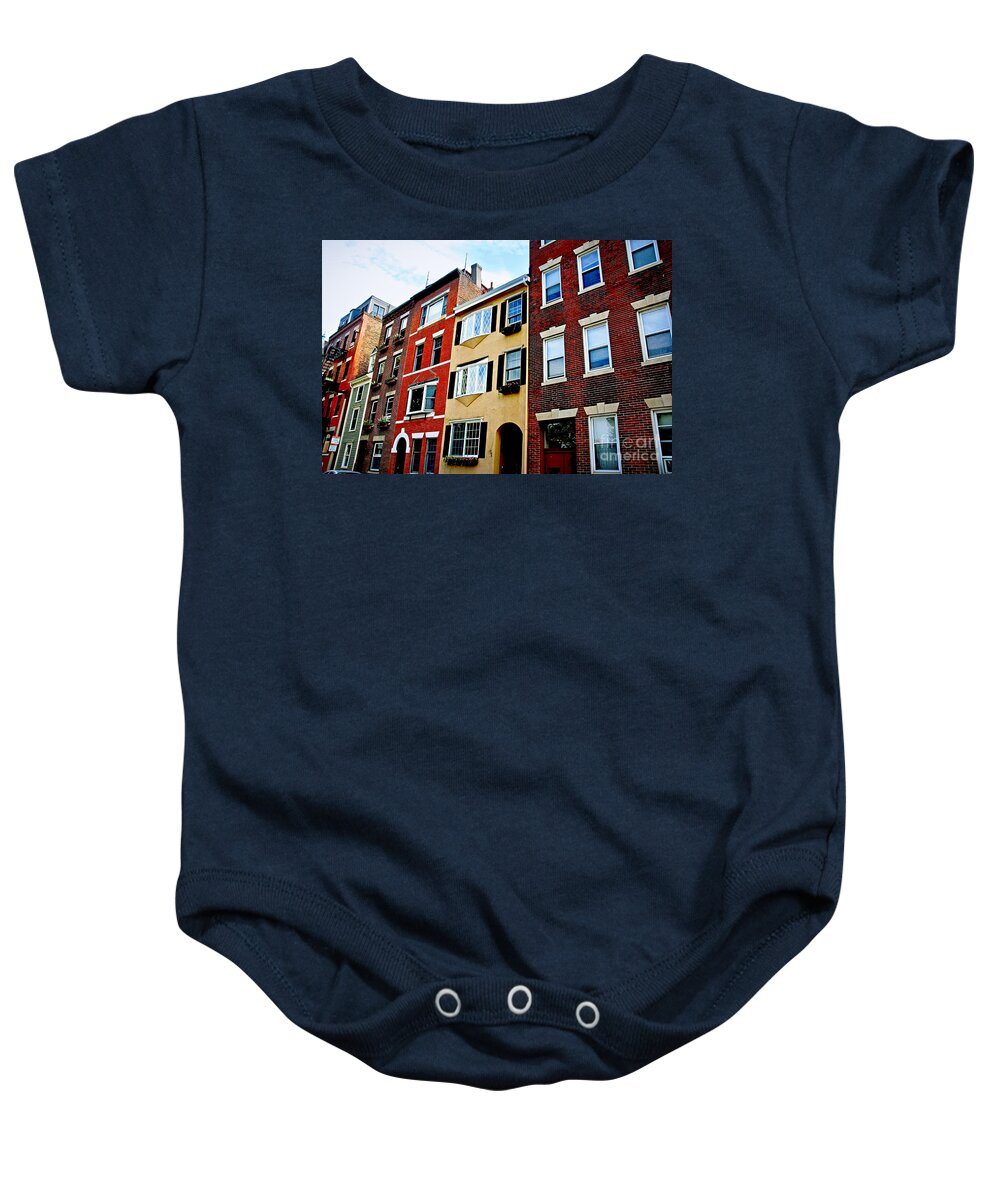 House Baby Onesie featuring the photograph Houses in Boston by Elena Elisseeva
