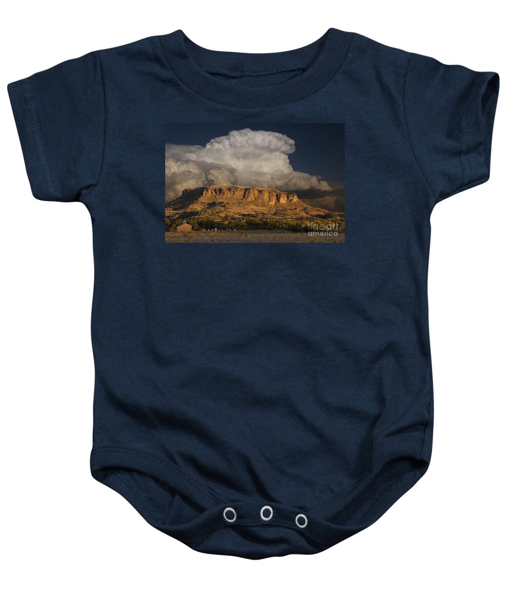 Black Mesa Baby Onesie featuring the photograph Black Mesa #1 by Keith Kapple