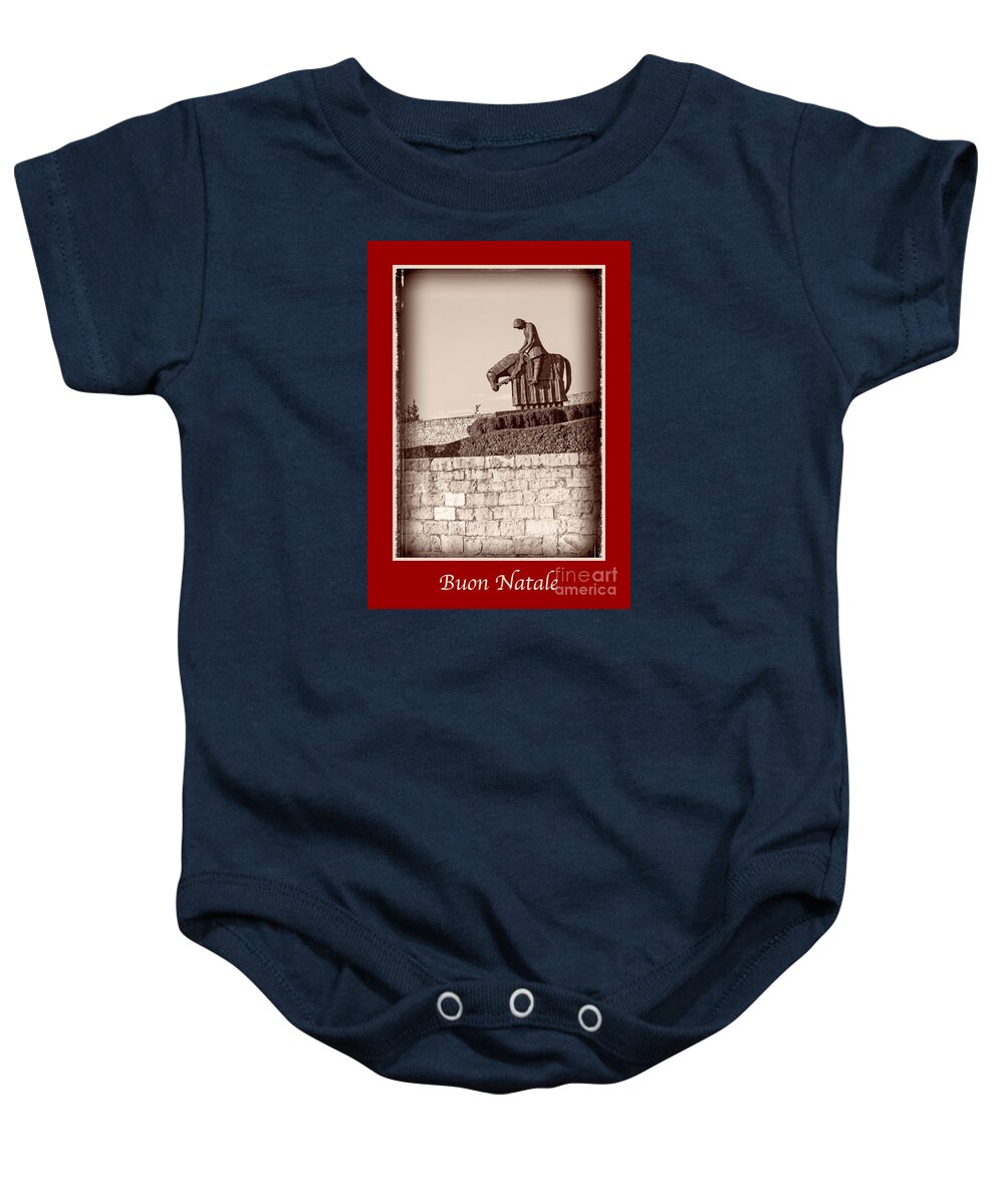 Italian Baby Onesie featuring the photograph Buon Natale with St Francis #2 by Prints of Italy