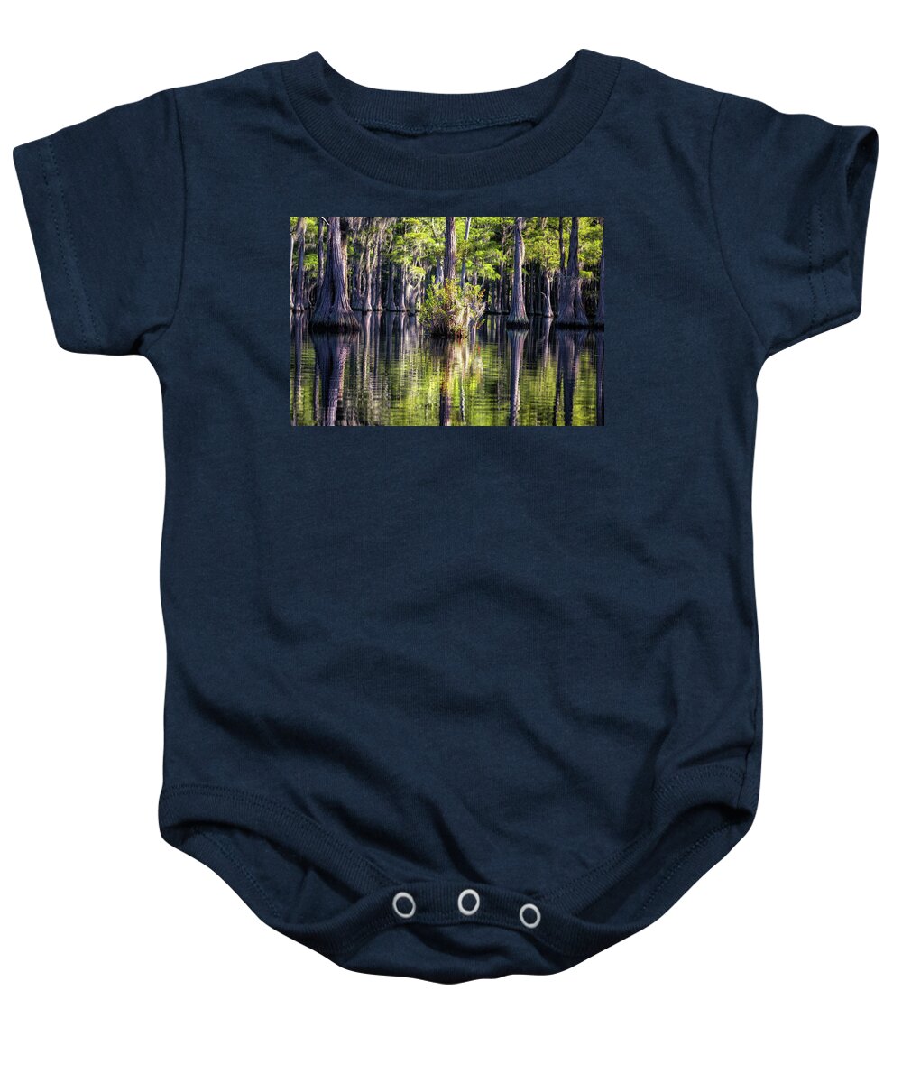 Abstract Baby Onesie featuring the photograph Cypress Swamp -1 #1 by Alex Mironyuk