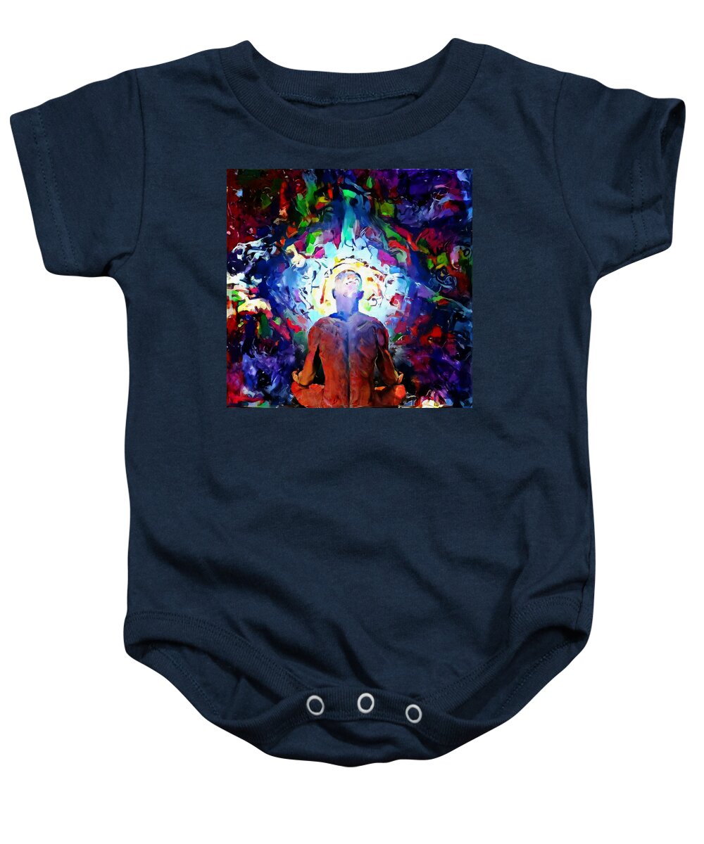 Paintin Baby Onesie featuring the digital art Meditation #1 by Bruce Rolff