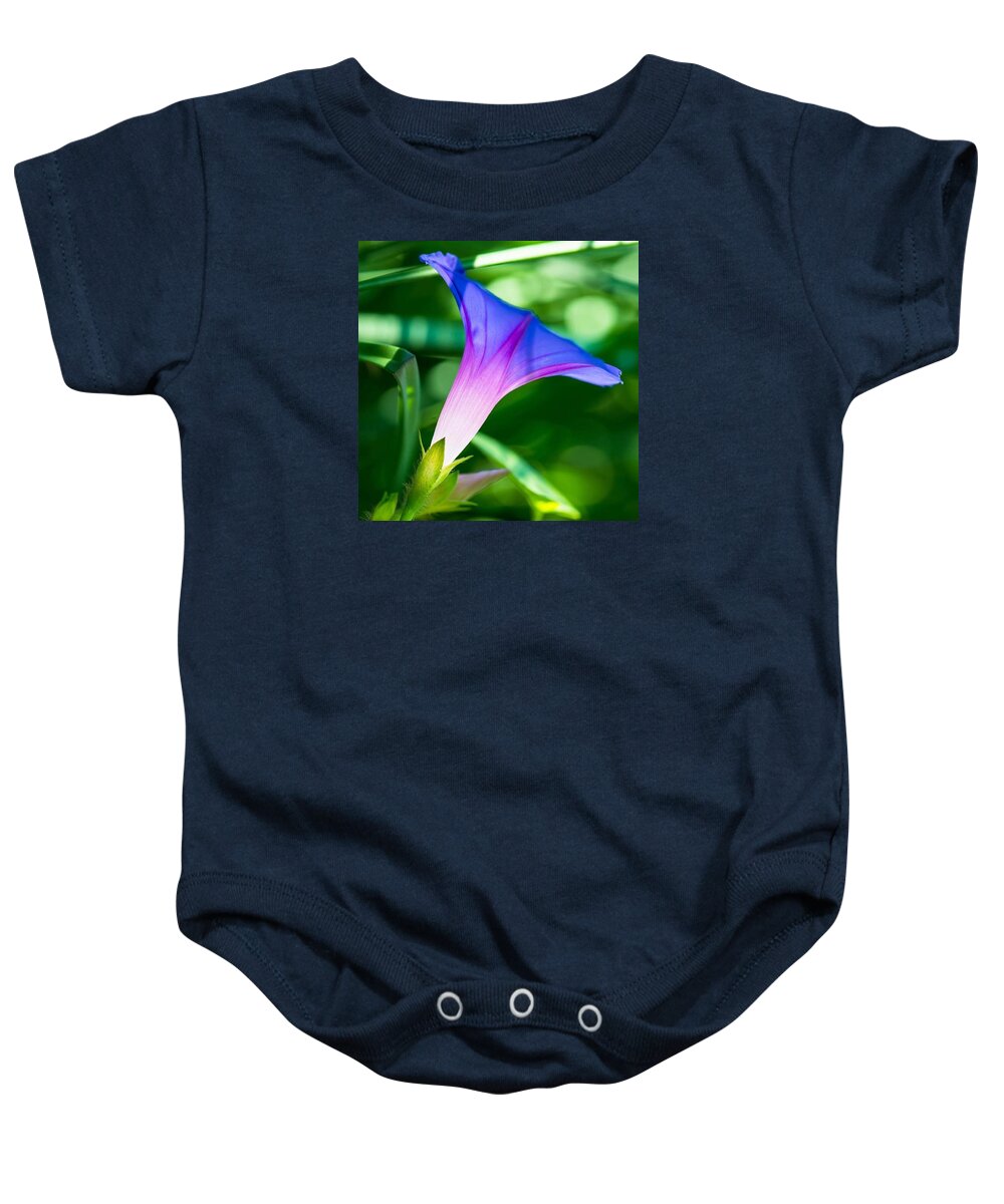 Beautiful Baby Onesie featuring the photograph Trumpet Flower by Michael Moriarty