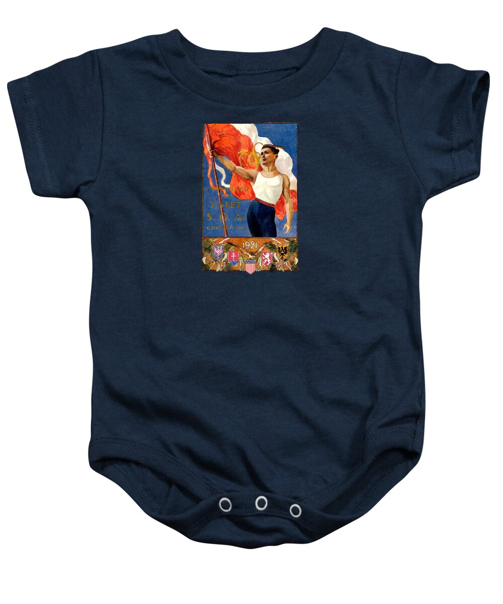 Czech Baby Onesie featuring the painting 1921 Czech Sokol of Chicago by Historic Image