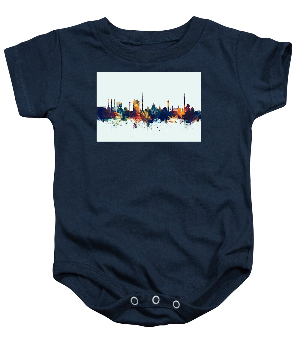 Hannover Baby Onesie featuring the digital art Hannover Germany Skyline #2 by Michael Tompsett