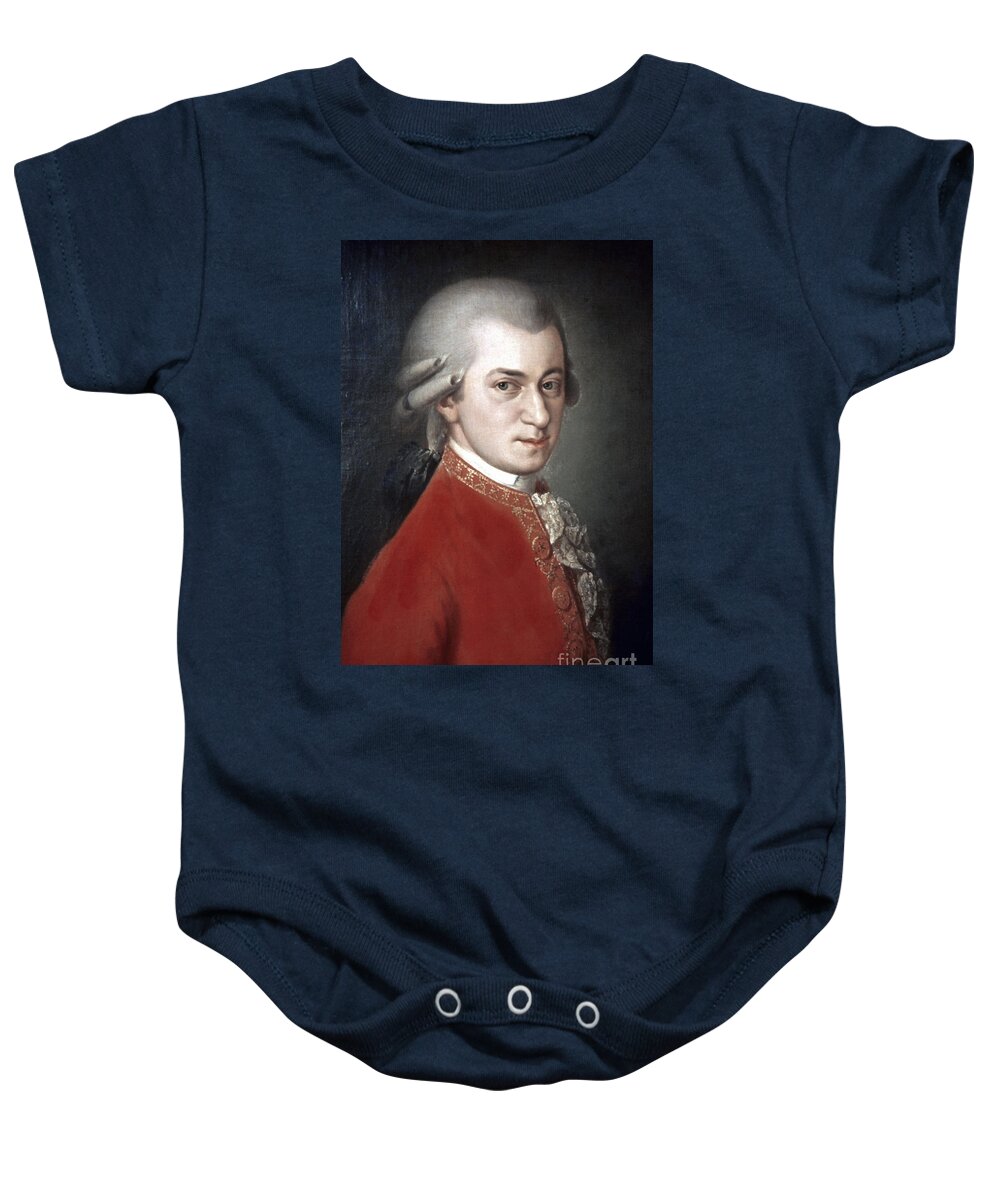 18th Century Baby Onesie featuring the painting Wolfgang Amadeus Mozart #2 by Barbara Krafft