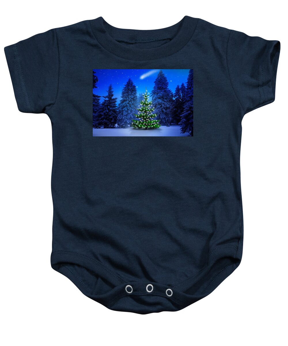 Christmas Baby Onesie featuring the digital art Christmas #53 by Super Lovely