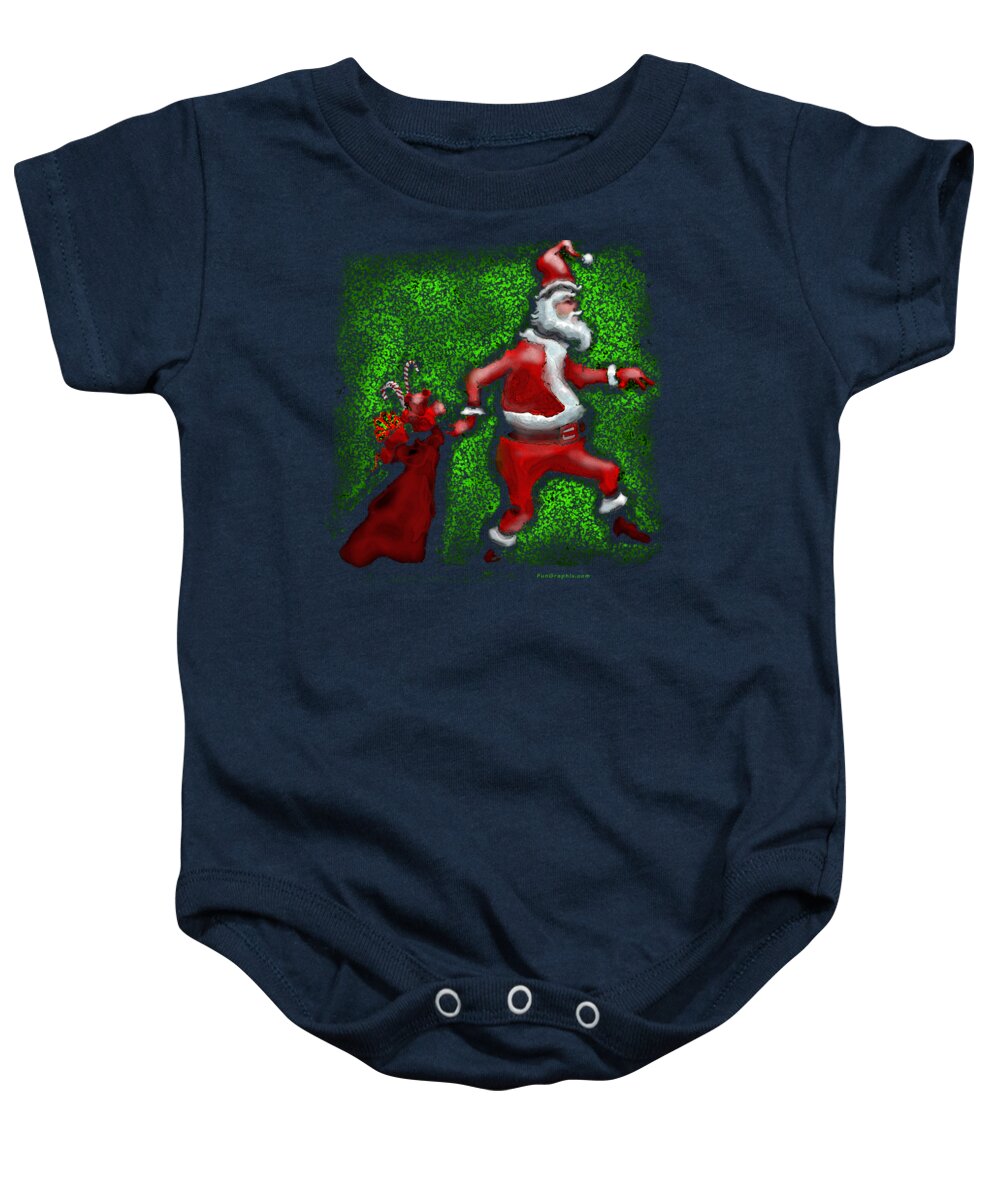 Santa Claus Baby Onesie featuring the painting Santa Claus #2 by Kevin Middleton