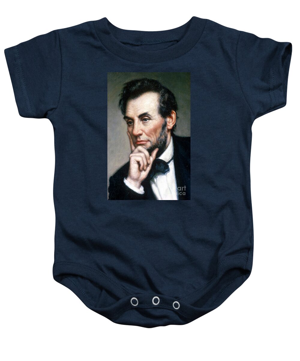 Abraham Lincoln Baby Onesie featuring the photograph Abraham Lincoln 16th American President #9 by Photo Researchers