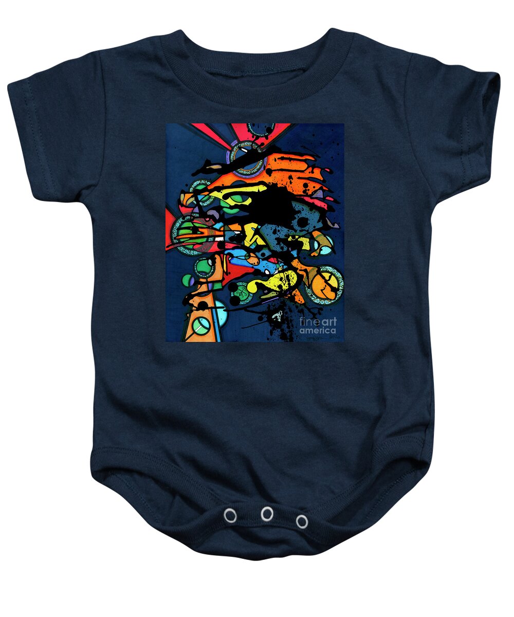 Drawing Baby Onesie featuring the drawing Abstract Man by Joey Gonzalez