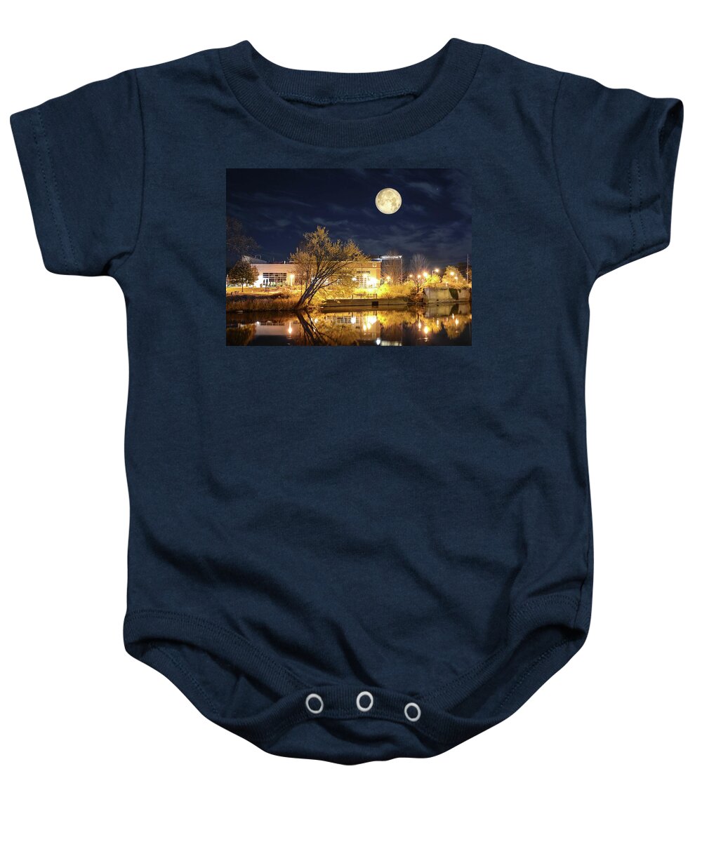  Baby Onesie featuring the photograph Arcadia Super Moon by Colin Collins