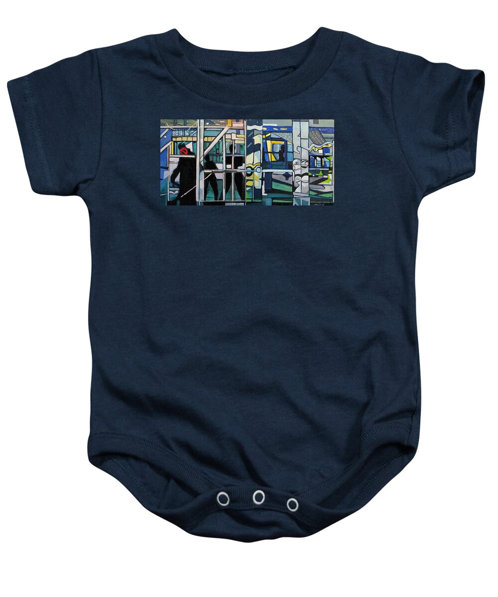Abstract Baby Onesie featuring the painting Atlanic City Abstract No.1 by Patricia Arroyo